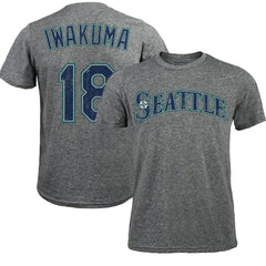 Hisashi Iwakuma Seattle Mariners Majestic Threads Premium Tri-Blend Name & Number T-Shirt | MLB Discount