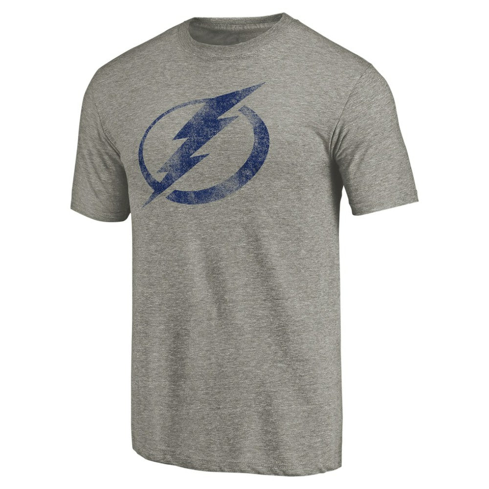 Tampa Bay Lightning Distressed Team Logo Tri-Blend T-Shirt On Sale