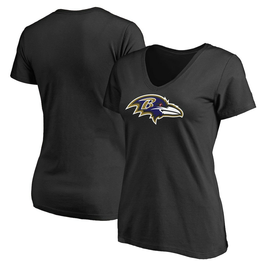 Baltimore Ravens  Women's Primary Team Logo V-Neck T-Shirt