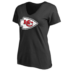 Kansas City Chiefs  Women's Primary Team Logo V-Neck T-Shirt