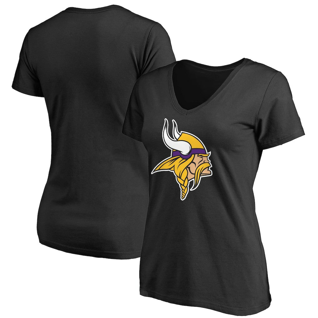 Minnesota Vikings  Women's Primary Team Logo V-Neck T-Shirt