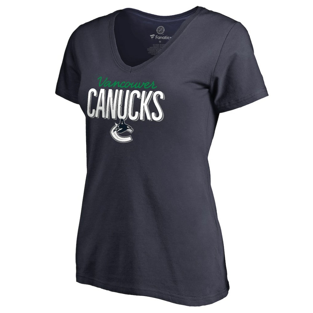 Vancouver Canucks Women's Nostalgia V-Neck T-Shirt Online