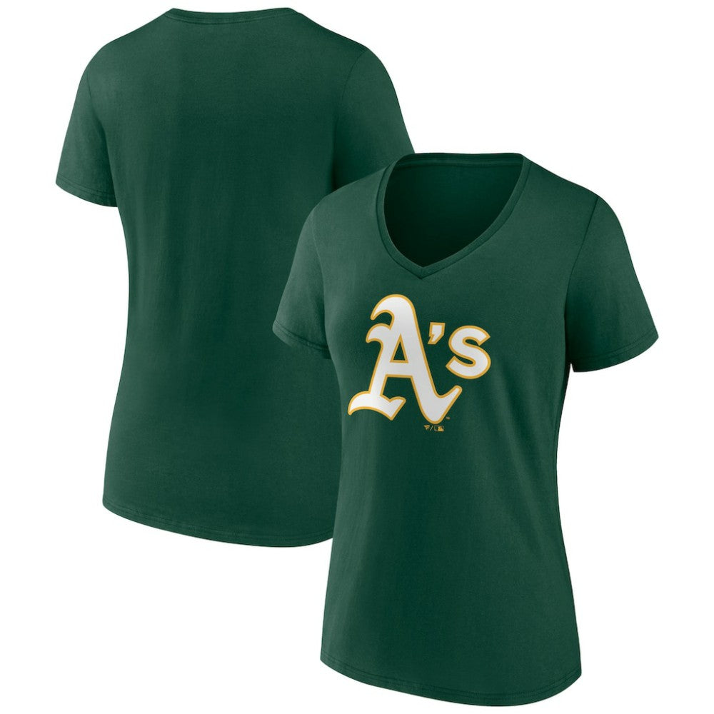 Athletics Women's Team Color Primary Logo V-Neck T-Shirt | MLB Near me