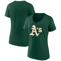 Athletics Women's Team Color Primary Logo V-Neck T-Shirt | MLB Near me