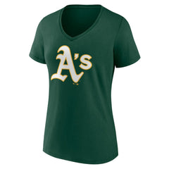 Athletics Women's Team Color Primary Logo V-Neck T-Shirt | MLB Near me