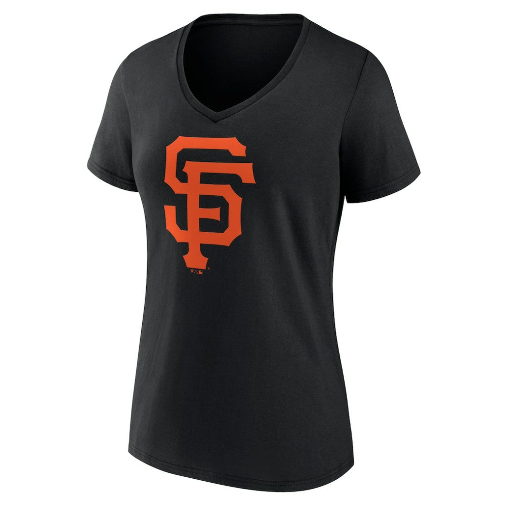 San Francisco Giants Women's Team Color Primary Logo V-Neck T-Shirt | MLB Near me