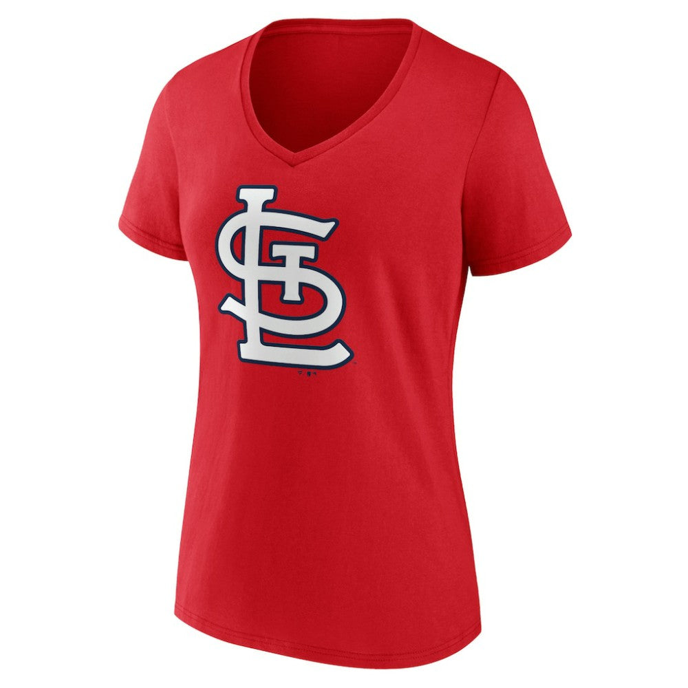 St. Louis Cardinals Women's Team Color Primary Logo V-Neck T-Shirt | MLB US