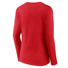 Philadelphia Phillies Women's Team Color Primary Logo V-Neck Long Sleeve T-Shirt | MLB Discount
