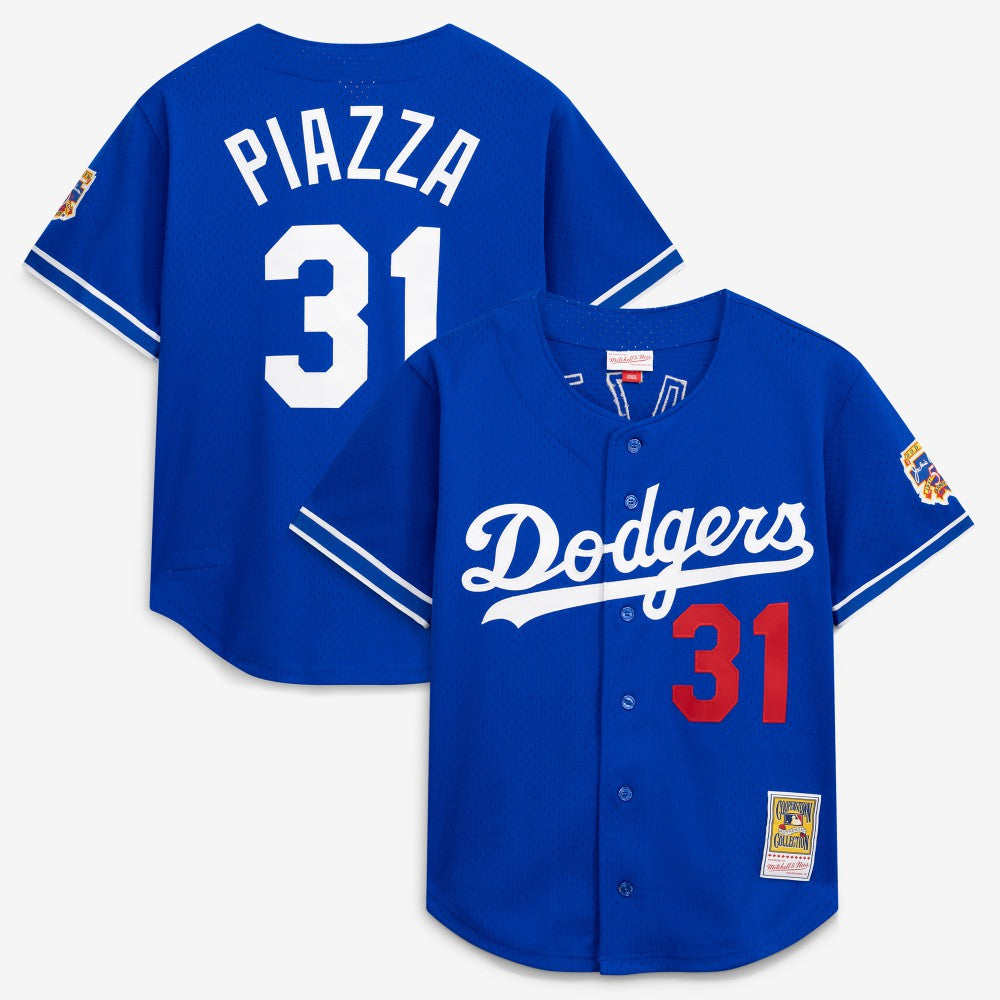 Mike Piazza Los Angeles Dodgers Mitchell & Ness Cooperstown Collection Mesh Batting Practice Button-Up Jersey | MLB Shop