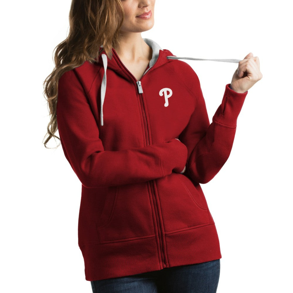 Philadelphia Phillies Antigua Women's Victory Full-Zip Hoodie | MLB Shop
