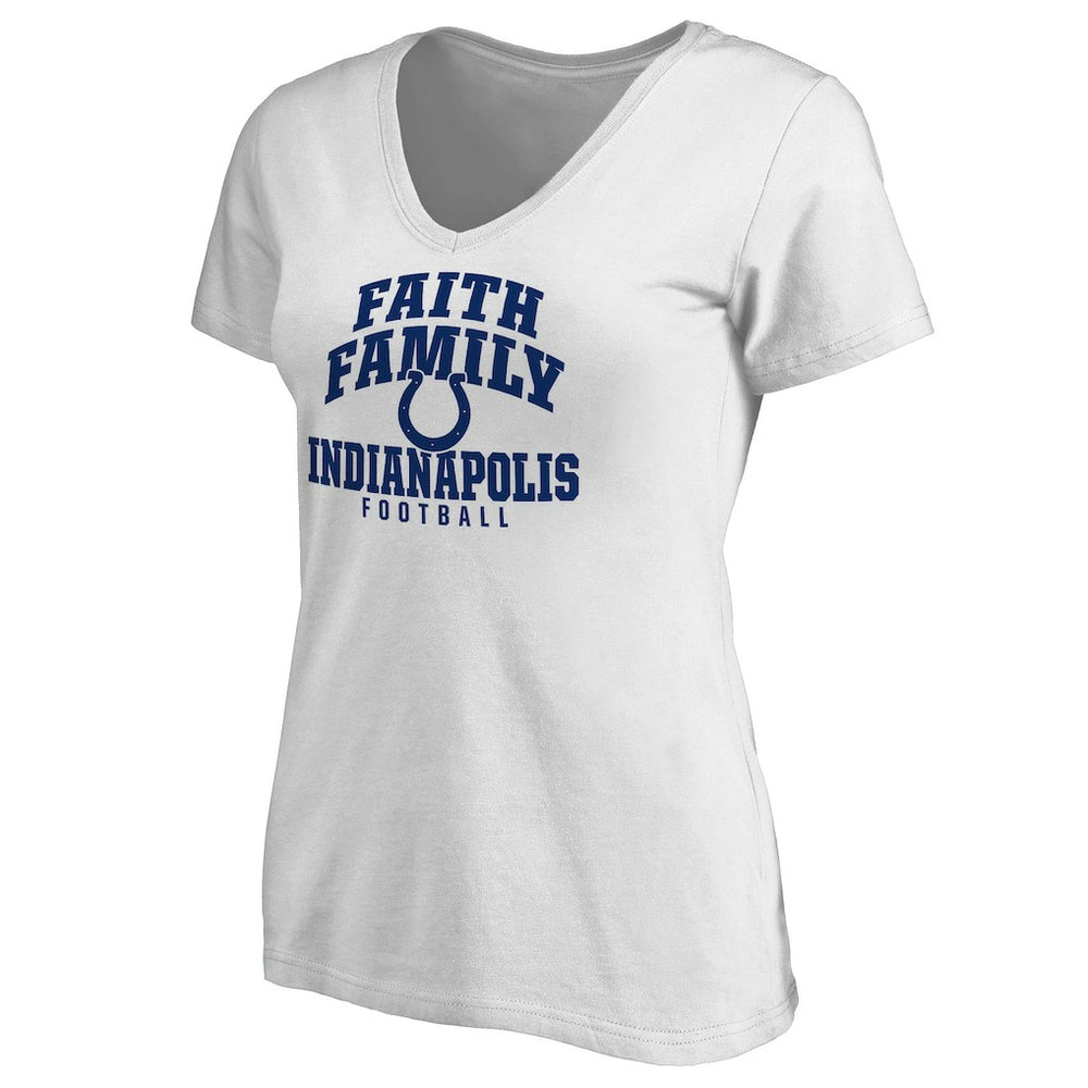 Indianapolis Colts  Women's Faith Family V-Neck T-Shirt
