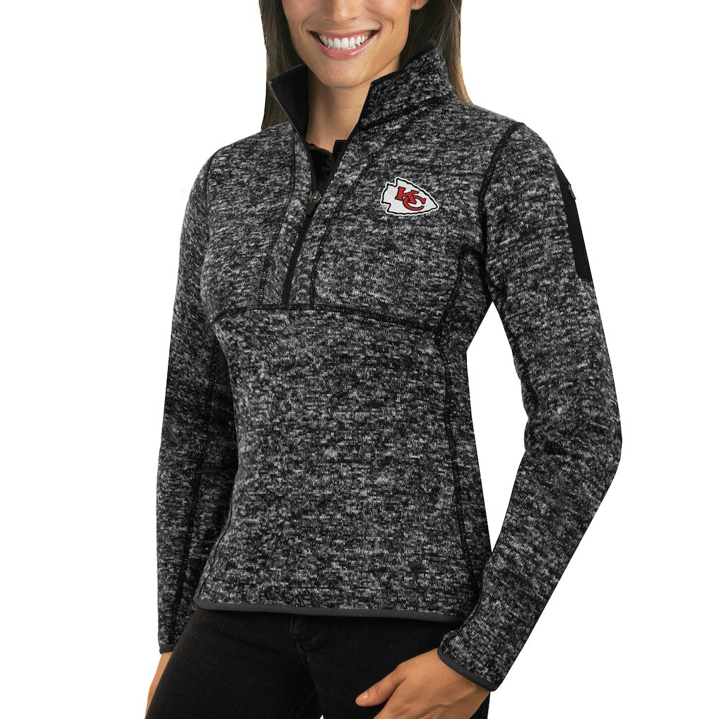Kansas City Chiefs  Antigua Women's Fortune Half-Zip Sweater