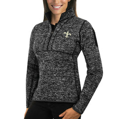 New Orleans Saints  Antigua Women's Fortune Half-Zip Sweater