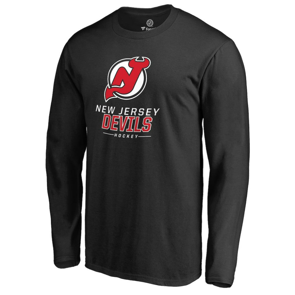 New Jersey Devils Team Lockup Long Sleeve T-Shirt On Sale