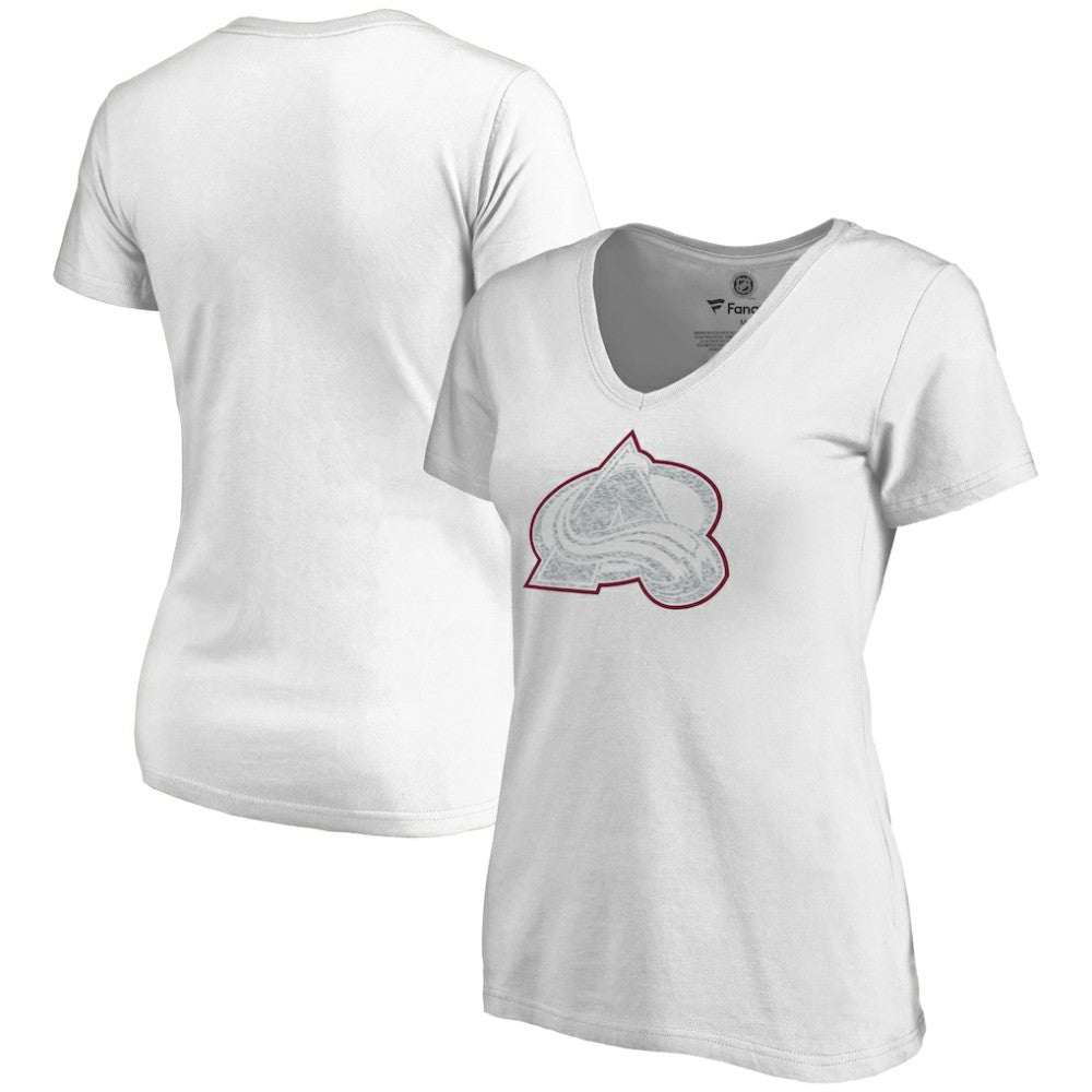 Colorado Avalanche Women's Whiteout V-Neck T-Shirt Sale