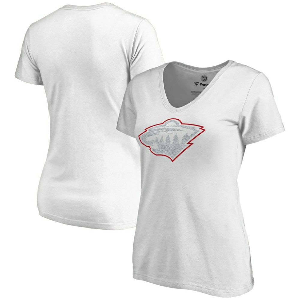 Minnesota Wild Women's Whiteout V-Neck T-Shirt Outlet