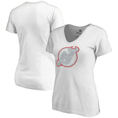 New Jersey Devils Women's Whiteout V-Neck T-Shirt Outlet