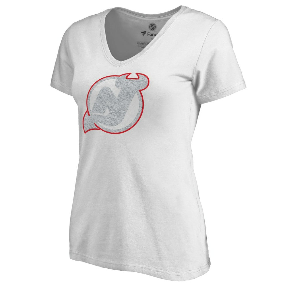New Jersey Devils Women's Whiteout V-Neck T-Shirt Outlet