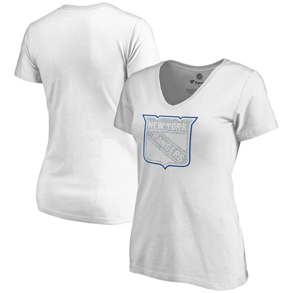 New York Rangers Women's Whiteout V-Neck T-Shirt On Sale