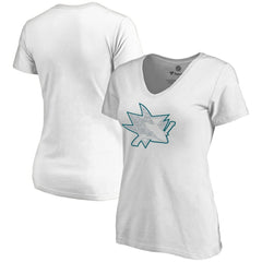 San Jose Sharks Women's Whiteout V-Neck T-Shirt Sale