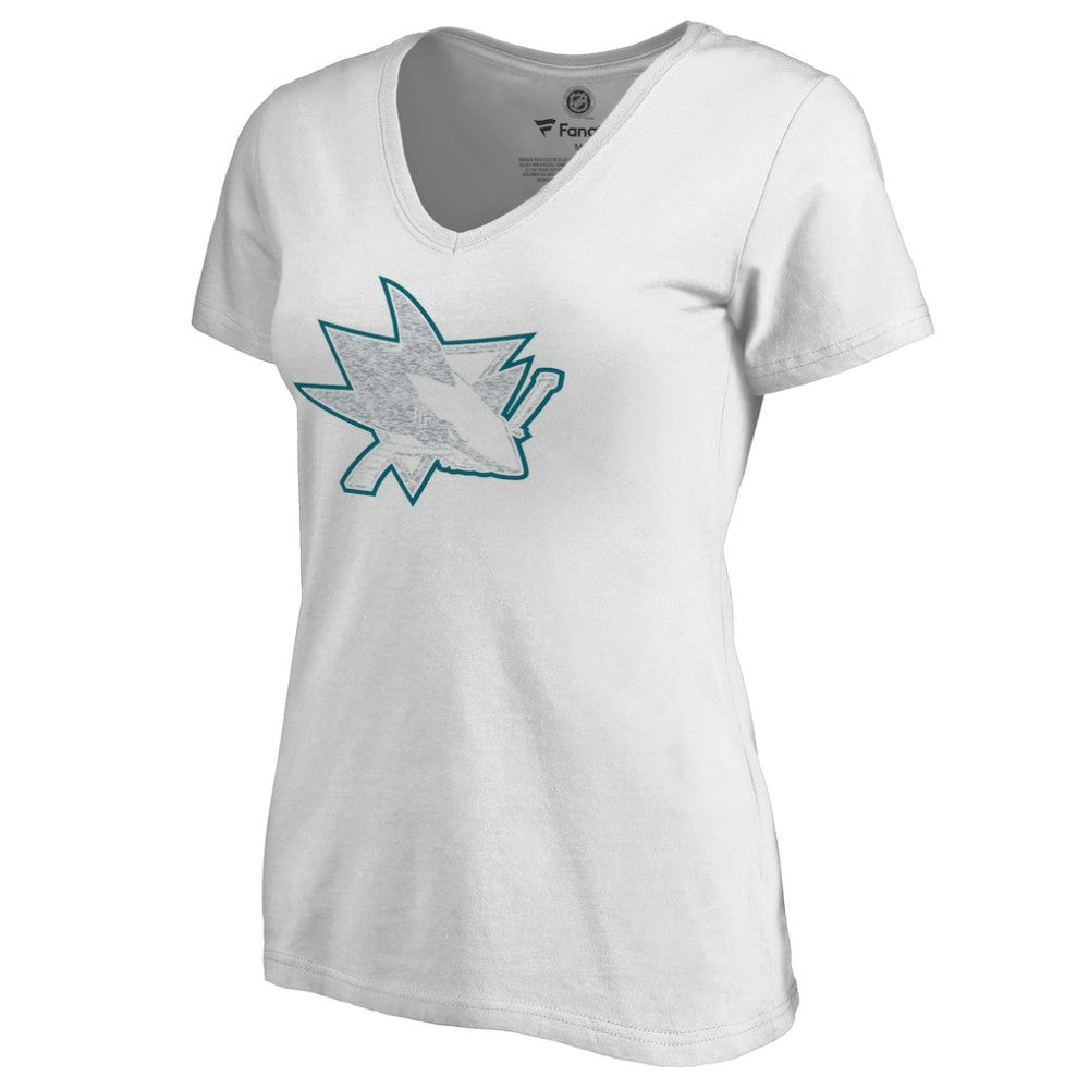 San Jose Sharks Women's Whiteout V-Neck T-Shirt Sale