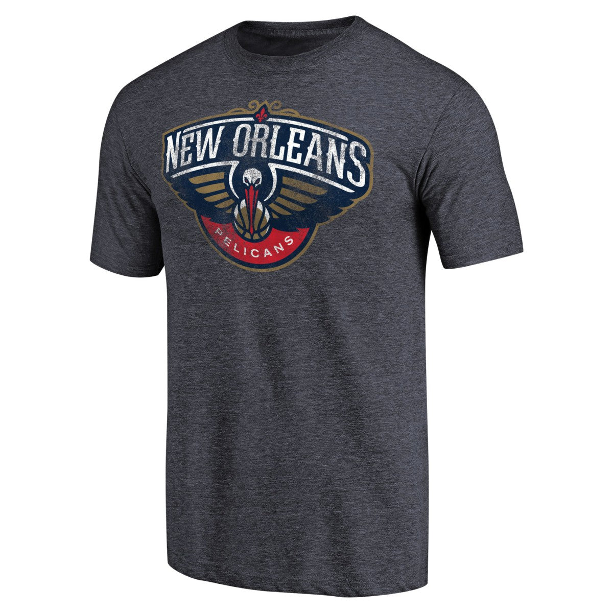 New Orleans Pelicans Distressed Team Logo Tri-Blend T-Shirt For Sale