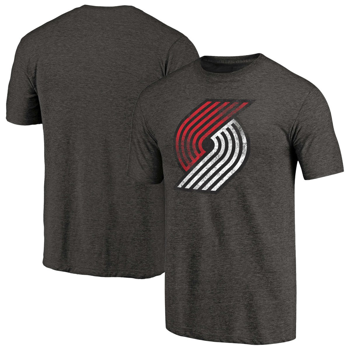 Portland Trail Blazers Distressed Team Logo Tri-Blend T-Shirt On Sale