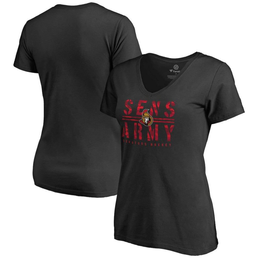 Ottawa Senators Women's Hometown Collection Sens Army V-Neck T-Shirt Outlet