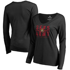 Ottawa Senators Women's Hometown Collection Sens Army V-Neck Long Sleeve T-Shirt Sale