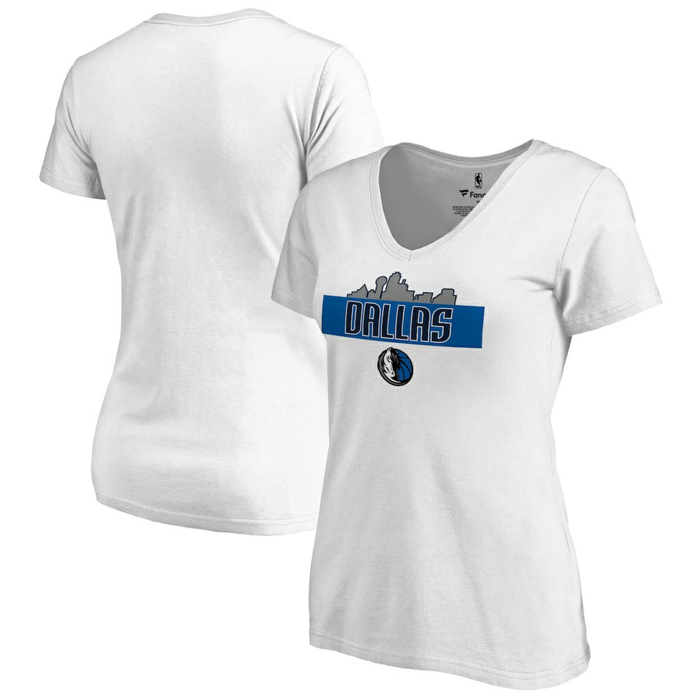 Dallas Mavericks Women's Hometown Collection Skyline V-Neck T-Shirt sale Discount