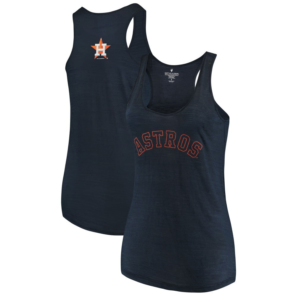 Houston Astros Soft as a Grape Women's Plus Size Swing for the Fences Racerback Tank Top | MLB Shop