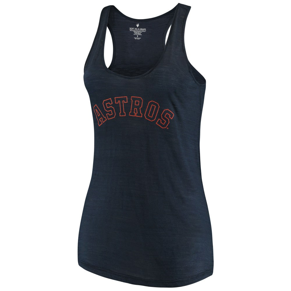 Houston Astros Soft as a Grape Women's Plus Size Swing for the Fences Racerback Tank Top | MLB Shop