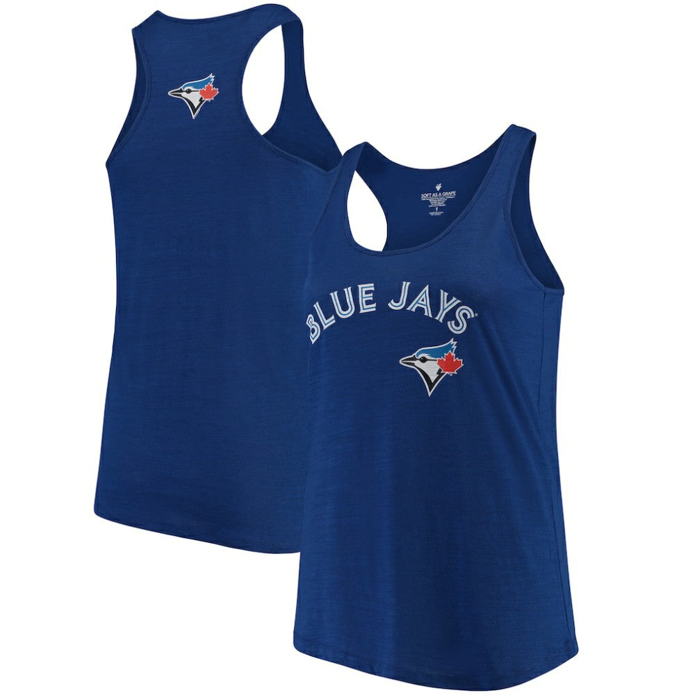 Toronto Blue Jays Soft as a Grape Women's Plus Size Swing for the Fences Racerback Tank Top | MLB Discount