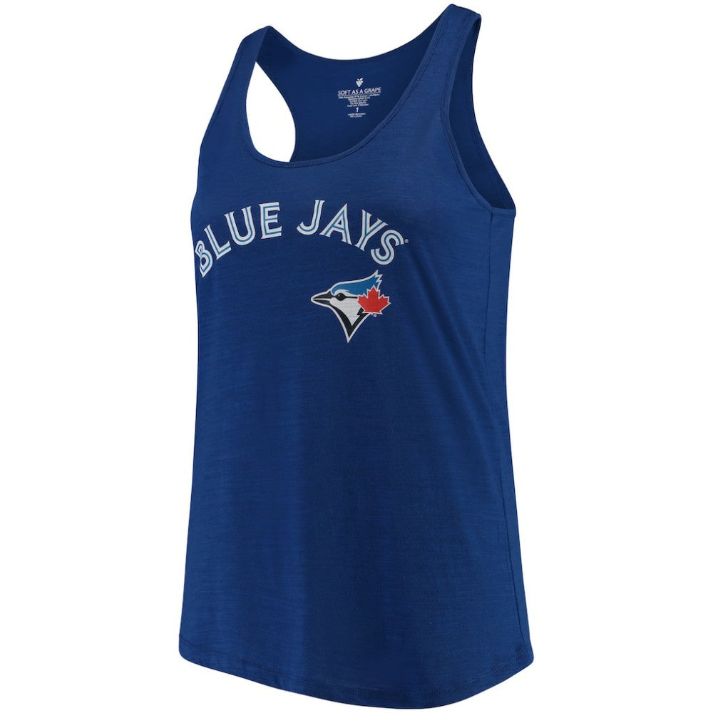 Toronto Blue Jays Soft as a Grape Women's Plus Size Swing for the Fences Racerback Tank Top | MLB Discount