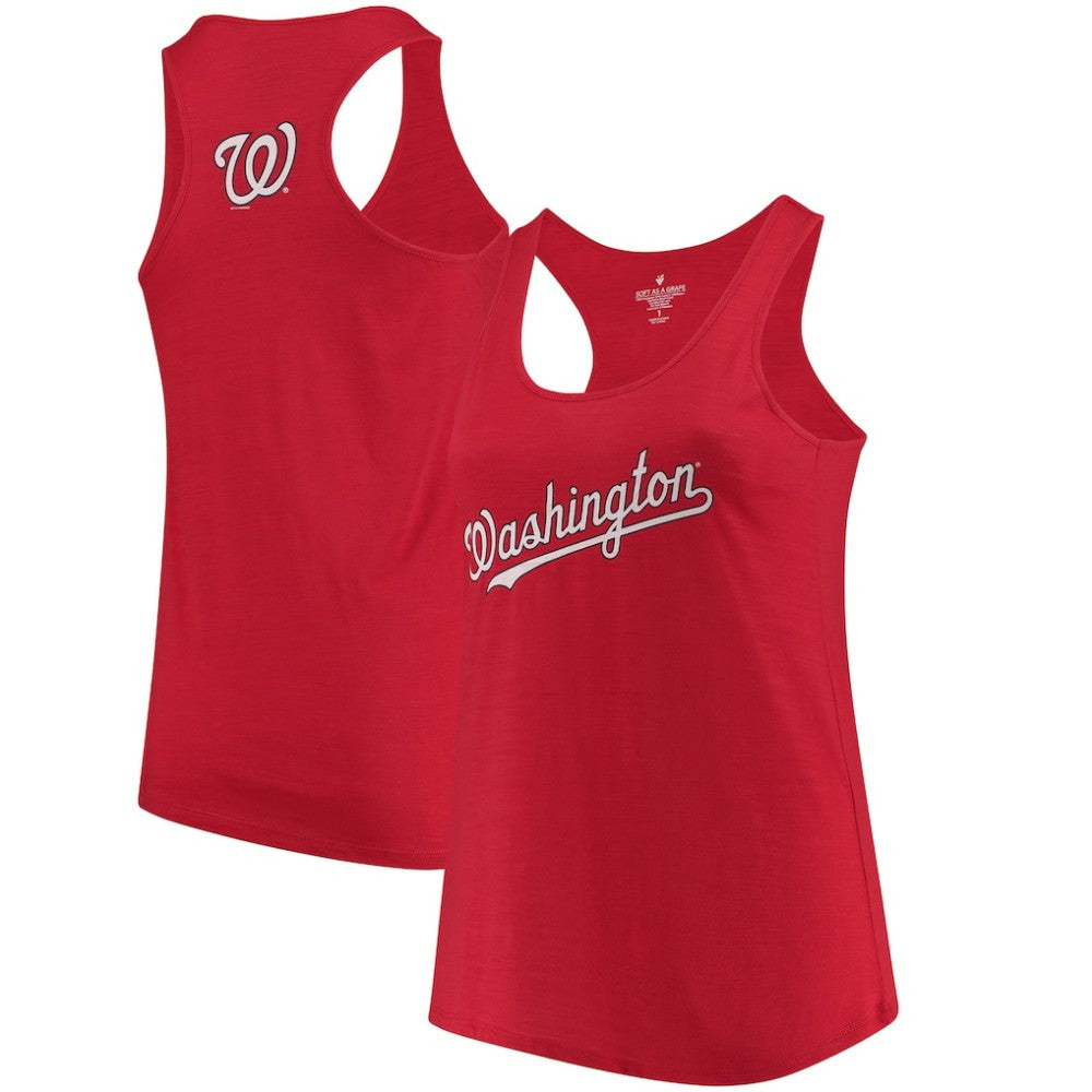 Washington Nationals Soft as a Grape Women's Plus Size Swing for the Fences Racerback Tank Top | MLB Near me