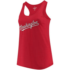 Washington Nationals Soft as a Grape Women's Plus Size Swing for the Fences Racerback Tank Top | MLB Near me