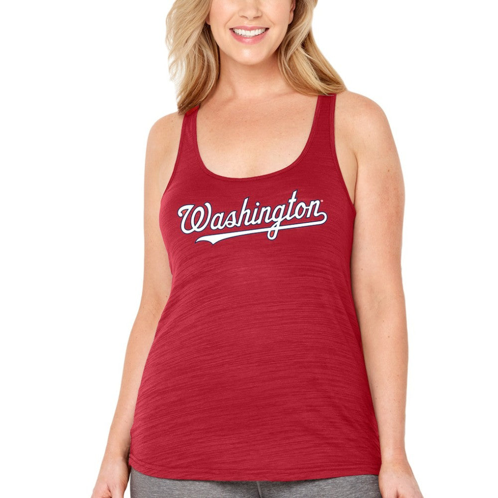 Washington Nationals Soft as a Grape Women's Plus Size Swing for the Fences Racerback Tank Top | MLB Near me