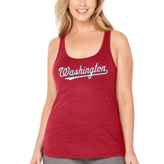 Washington Nationals Soft as a Grape Women's Plus Size Swing for the Fences Racerback Tank Top | MLB Near me