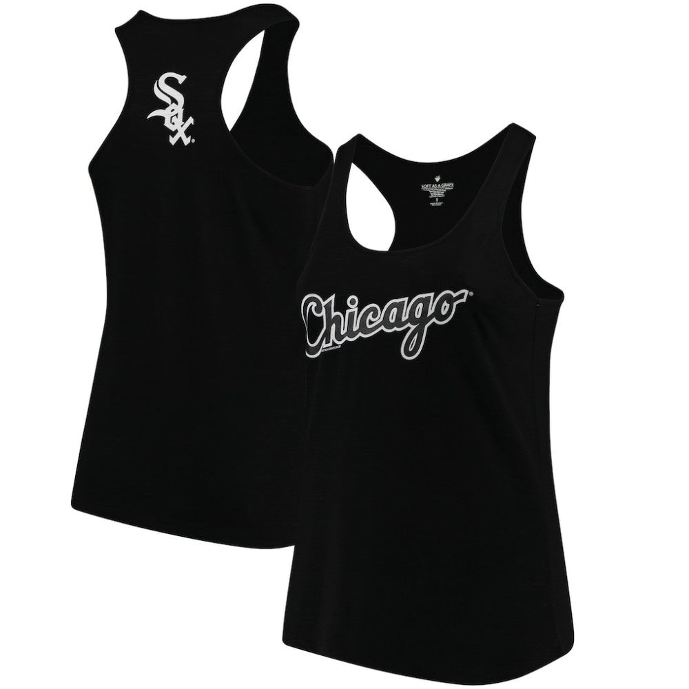 Chicago White Sox Soft as a Grape Women's Plus Size Swing for the Fences Racerback Tank Top | MLB Discount
