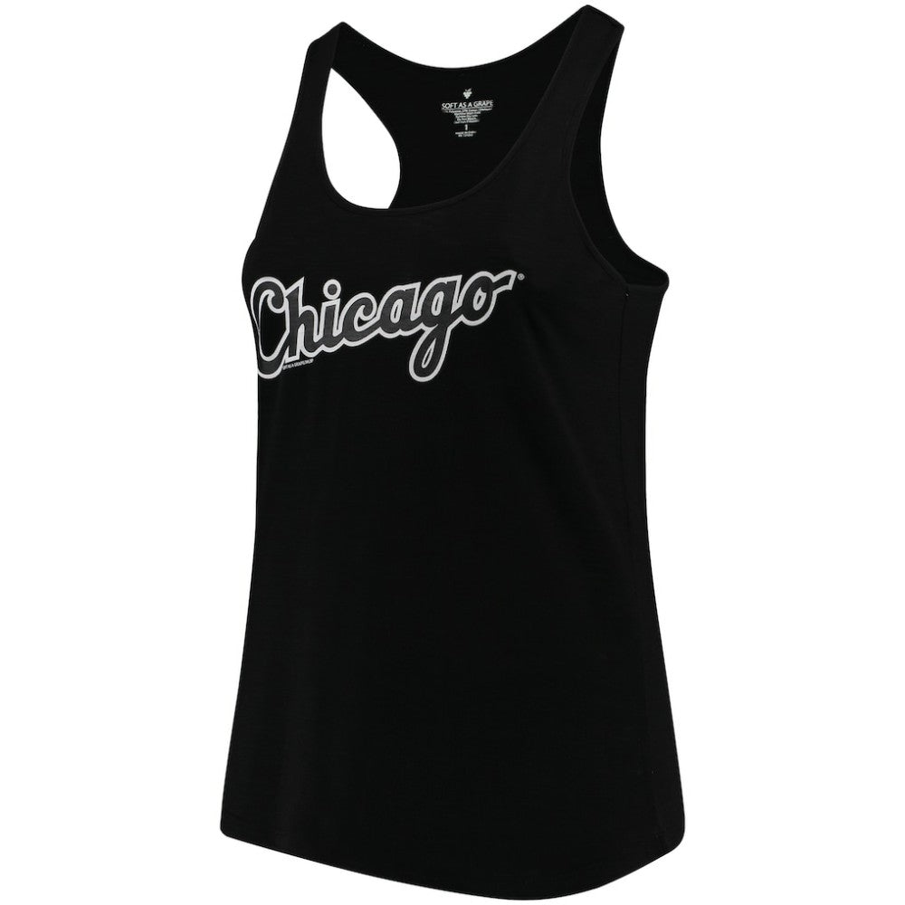 Chicago White Sox Soft as a Grape Women's Plus Size Swing for the Fences Racerback Tank Top | MLB Discount