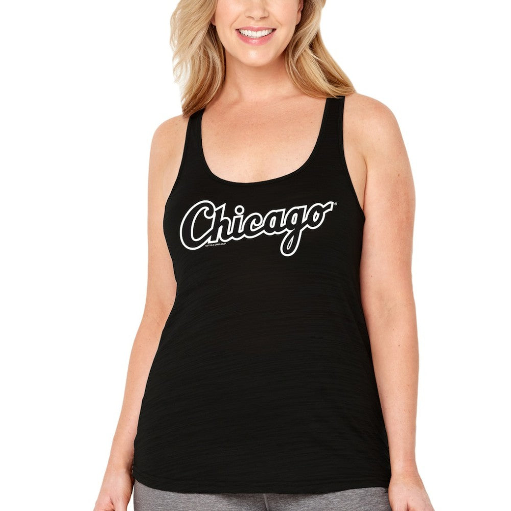 Chicago White Sox Soft as a Grape Women's Plus Size Swing for the Fences Racerback Tank Top | MLB Discount