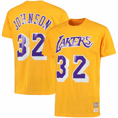 Magic Johnson Los Angeles Lakers Hardwood Classics Retro Name & Number T-Shirt On Sale