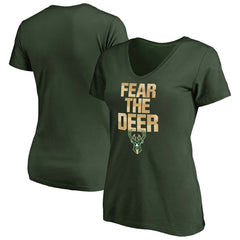 Milwaukee Bucks Women's Mantra V-Neck T-Shirt Outlet