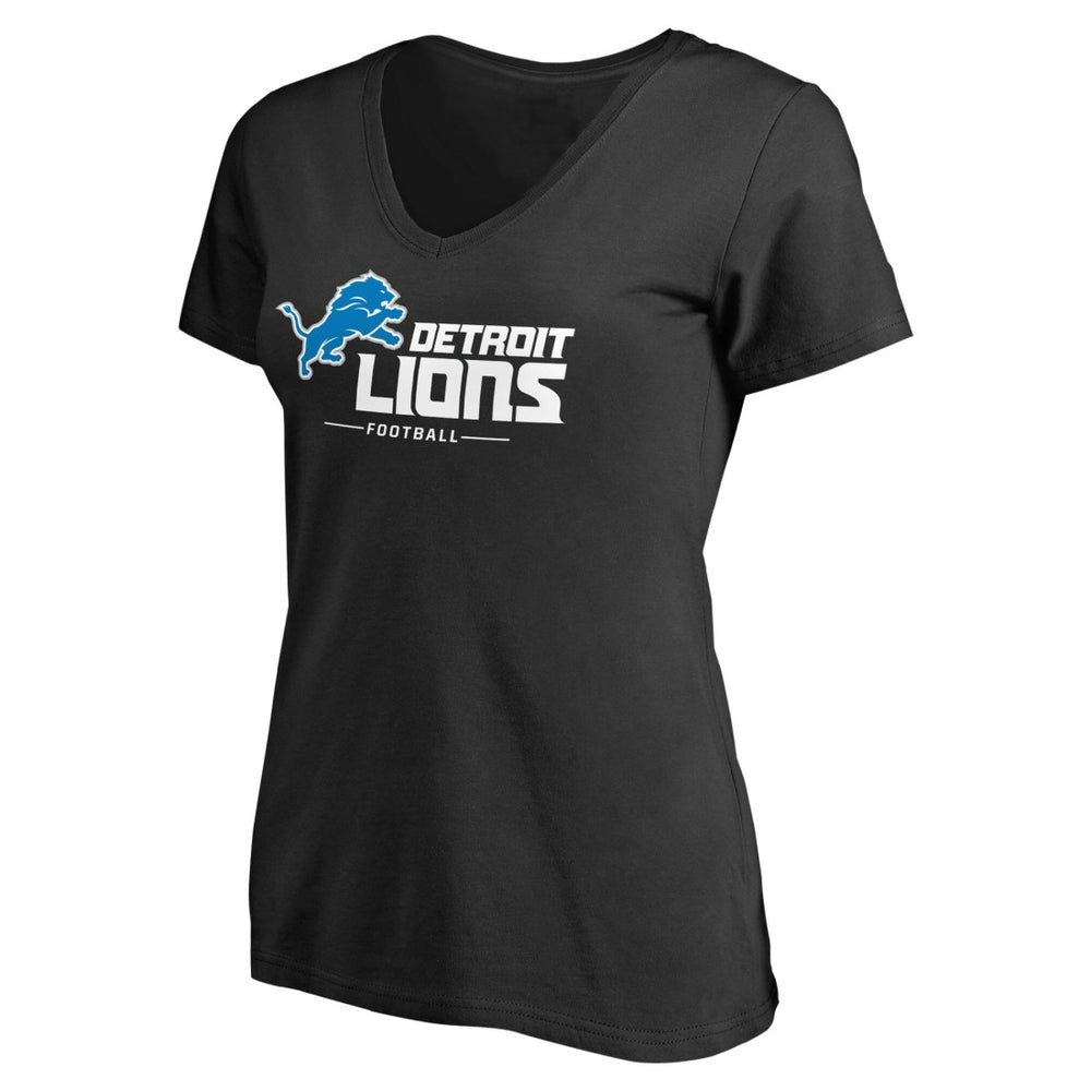 Detroit Lions  Women's Team Lockup V-Neck T-Shirt