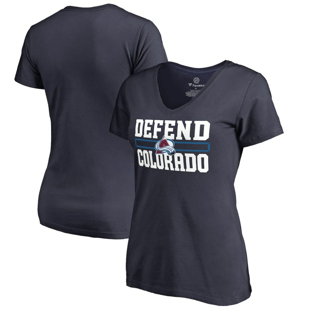 Colorado Avalanche Women's Hometown Collection Defend V-Neck T-Shirt Discount