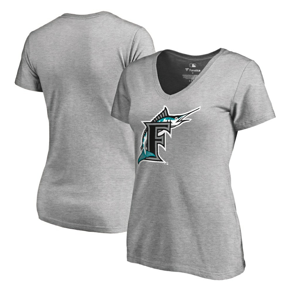 Miami Marlins Women's Cooperstown Collection Forbes V-Neck T-Shirt | MLB For sale