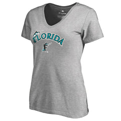 Miami Marlins Women's Core Wahconah V-Neck T-Shirt | MLB New