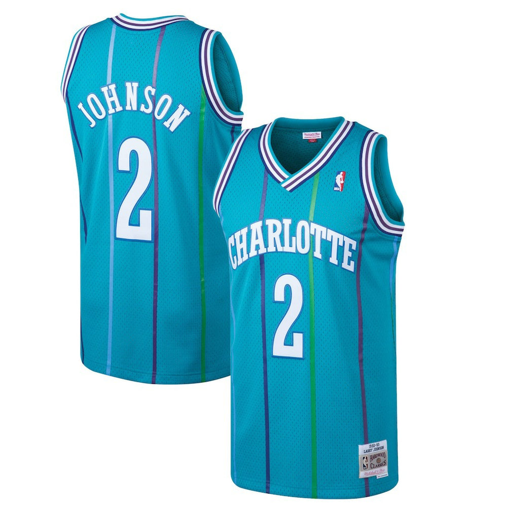 Larry Johnson Charlotte Hornets 1992/93 Hardwood Classics Swingman Jersey Discount