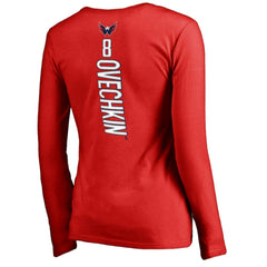 Alexander Ovechkin Washington Capitals Women's Backer V-Neck Long Sleeve T-Shirt For Sale