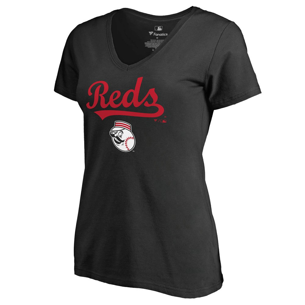 Cincinnati Reds Women's Team Lockup T-Shirt | MLB Outlet